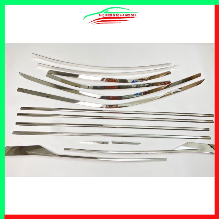 Bộ nẹp viền chân kính cong kính Avanza 2022-2023 Inox sáng bóng chuẩn form xe