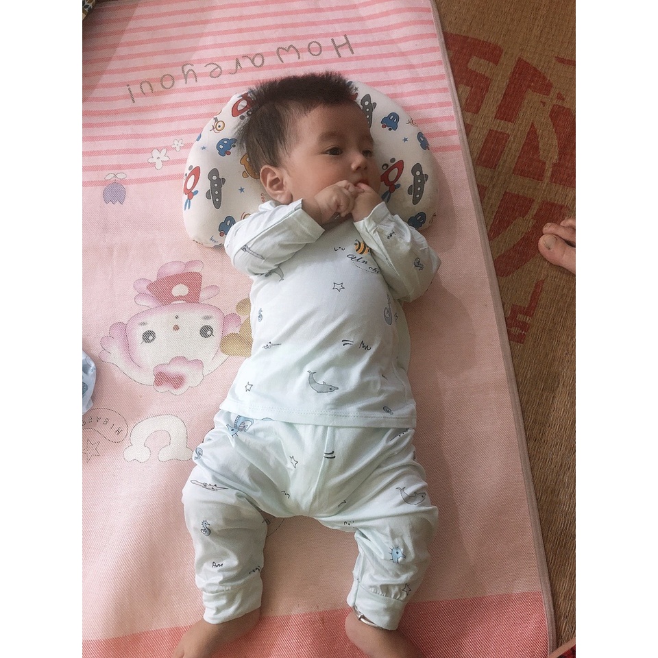 Bộ Quần Áo Bé Gái, Bé Trai Minky Mom Vải Thun In Họa Tiết Micky, Bộ Dài Tay Cho Bé Mặc Thu Đông từ 5-18kg