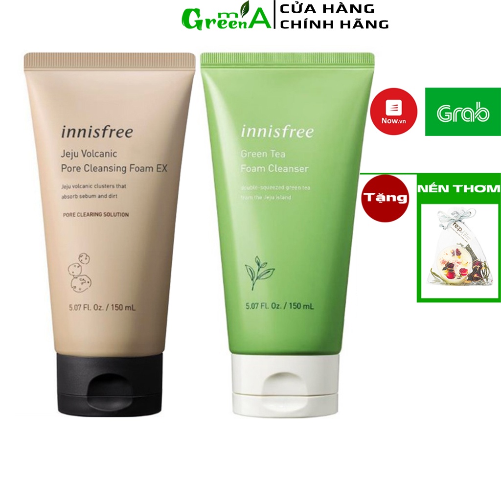 Sữa Rửa Mặt Trà Xanh innisfree Green Tea Foam Cleanser 150ml Tro Núi Lửa innisfree Volcanic Pore Cleansing Foam Ex 150ml