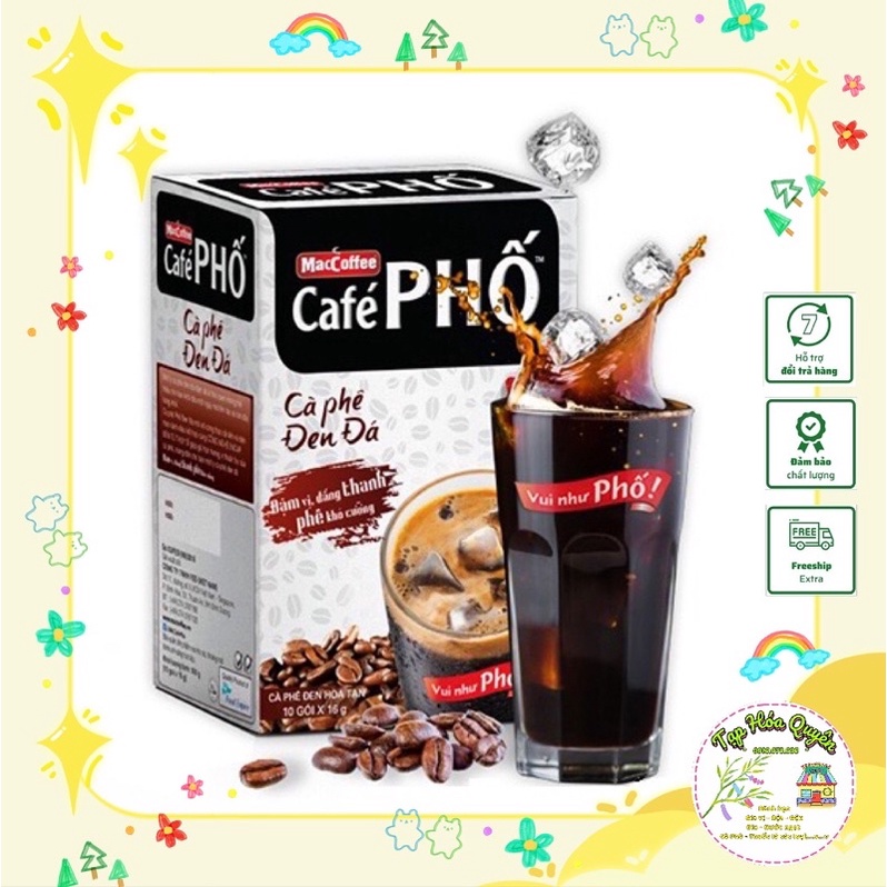 Cà Phê Phố MacCoffee - Cà Phê Đen Đá Hộp 10 Gói [16g/gói] | BigBuy360 - bigbuy360.vn