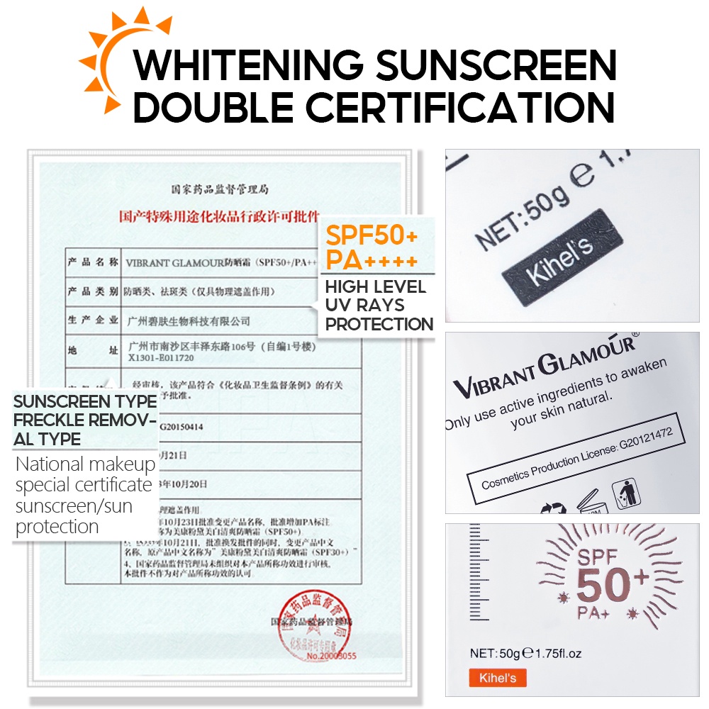 Kem chống nắng body VIBRANT GLAMOUR SPF50 + UVA / UVB Cho Mặt Và Cơ Thể 50g