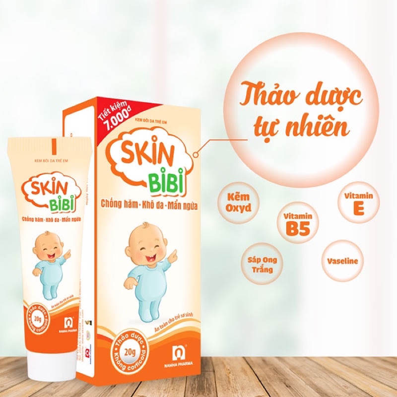 ✅[Chính hãng] Kem bôi da trẻ em SKINBIBI- Chống hăm, mẩn ngứa và khô da (Tube 10g và 20g)