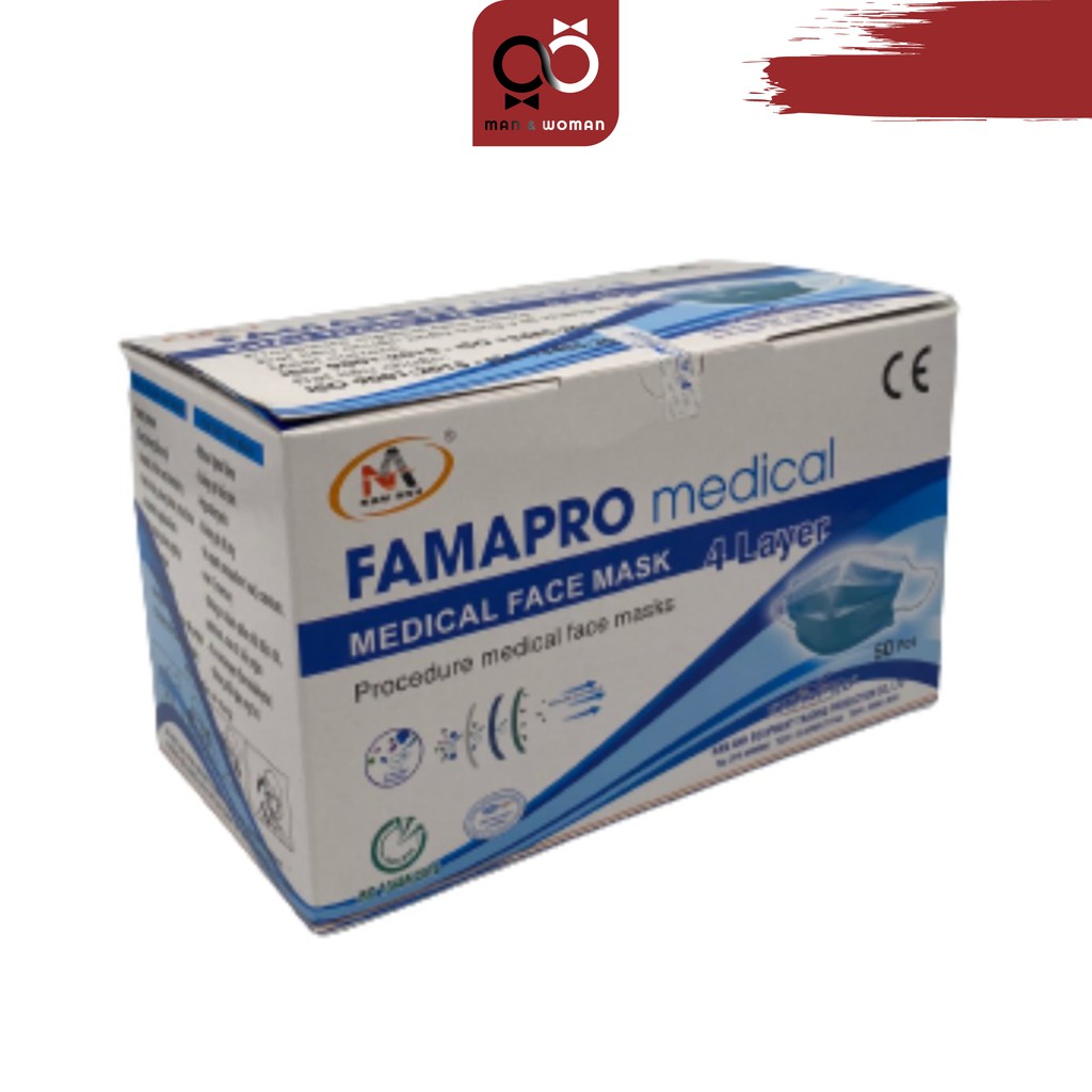 Hộp 50 Cái Khẩu Trang Y Tế 4 Lớp Kháng Khuẩn Famapro Nam Anh Cao Cấp | BigBuy360 - bigbuy360.vn