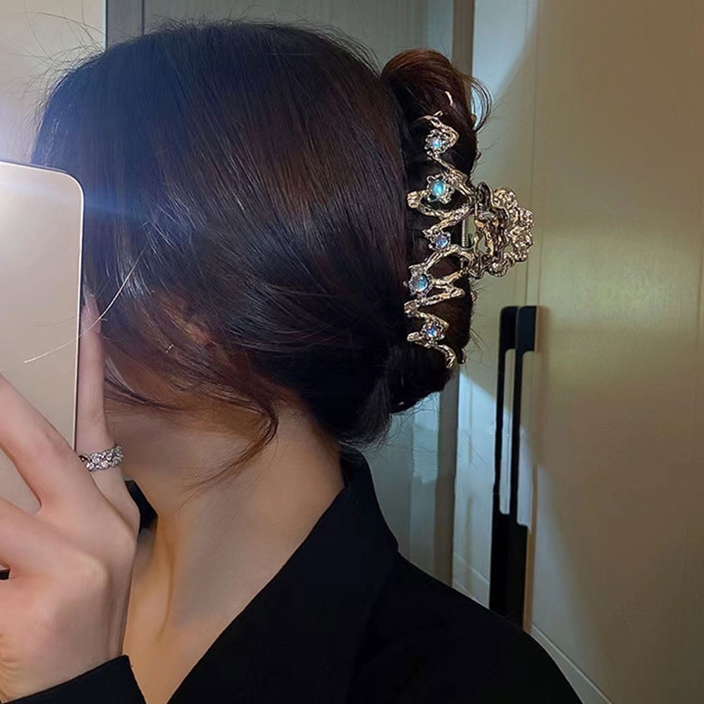 Kẹp Tóc Kim Loại Màu Đen / Bạc Đính Đá Mặt Trăng / Cá Mập / Bảng Đồ / Nhịp Tim dreamdiary