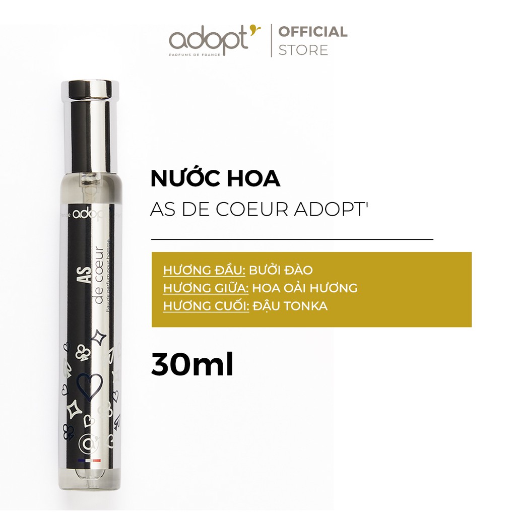 [CHÍNH HÃNG TỪ PHÁP] Nước hoa nam As De Coeur Adopt' For Men EDP 30ml