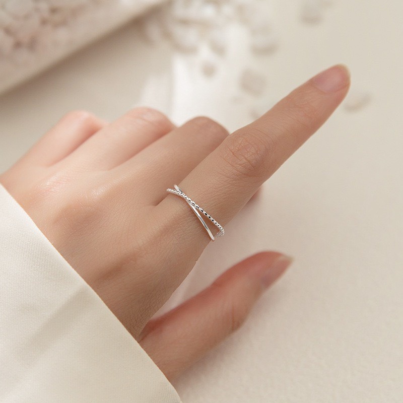 Nhẫn bạc 999 Dế Bạc lồng một nhẫn xoắn một nhẫn trơn trẻ trung mới lạ - N5565