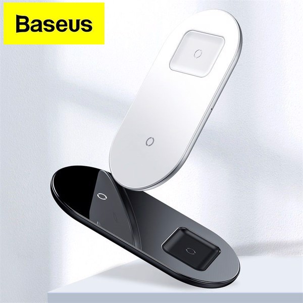 Đế sạc nhanh không dây Baseus Simple 2 in 1 Wireless Charger 15W cho iPhone và Airpods 15W, Wireless