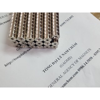 Nam châm 12.5x6 lỗ 3.7/5.5mm