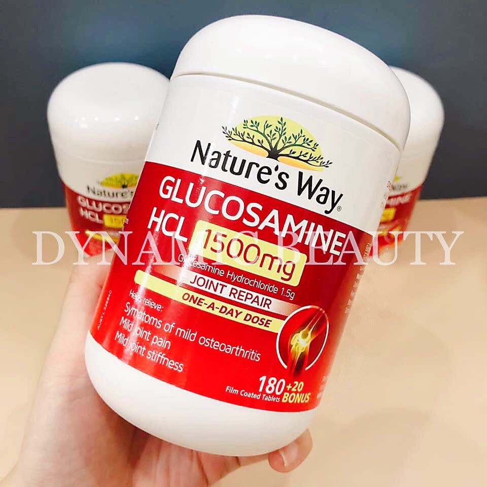 [Hàng chuẩn Úc] Viên uống bổ xương khớp Nature’s way glucosamine hcl 1500mg joint repair 200 viên của Úc