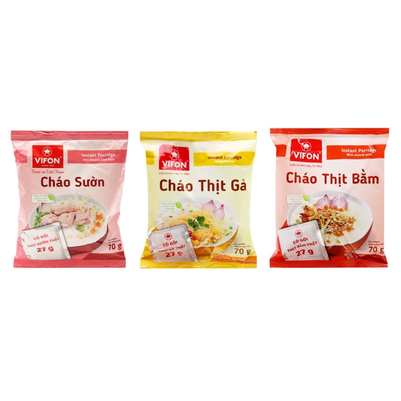 THÙNG 50 GÓI CHÁO THỊT GÀ VIFON CÓ GÓI THỊT 70G