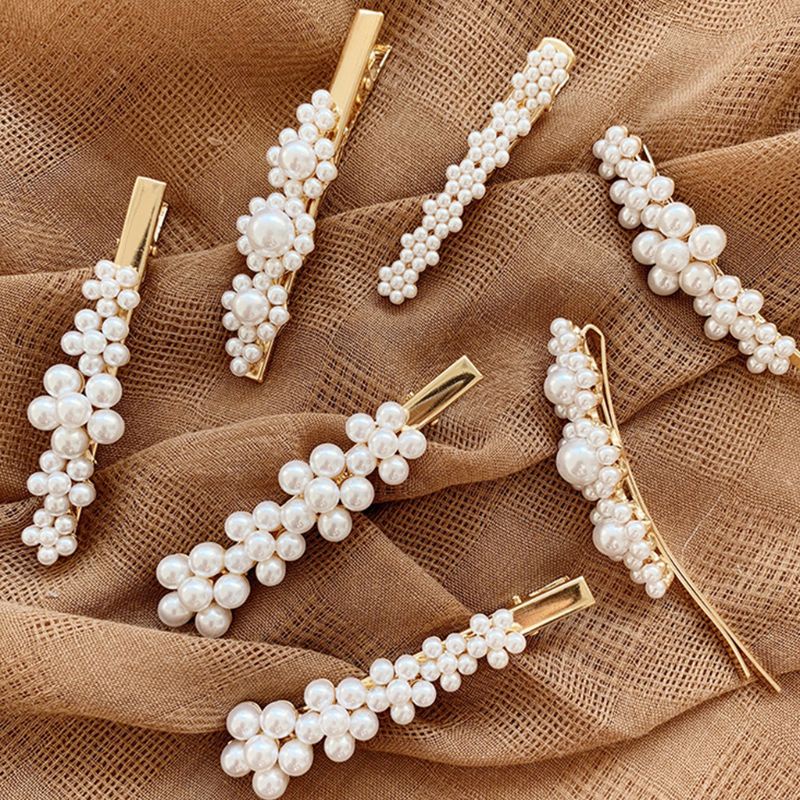 Kẹp Tóc Dài Hình Hoa Đính Ngọc Trai Nhân Tạo Phong Cách Hàn Quốc