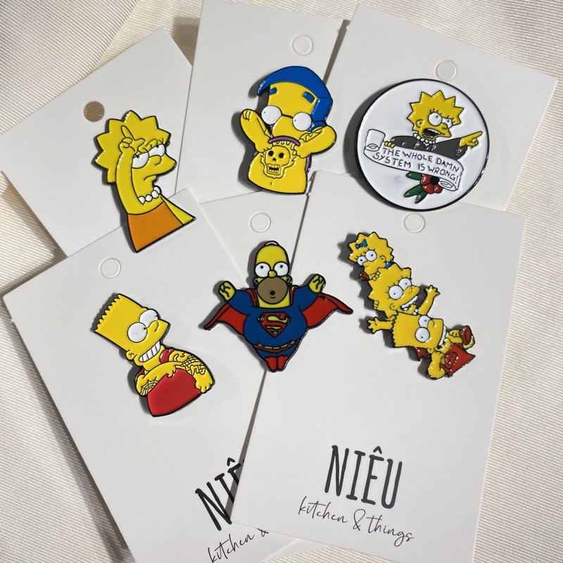 Pin Cài Áo/Huy Hiệu/Ghim Cài Áo, Mũ, Balo, Túi Xách simpson