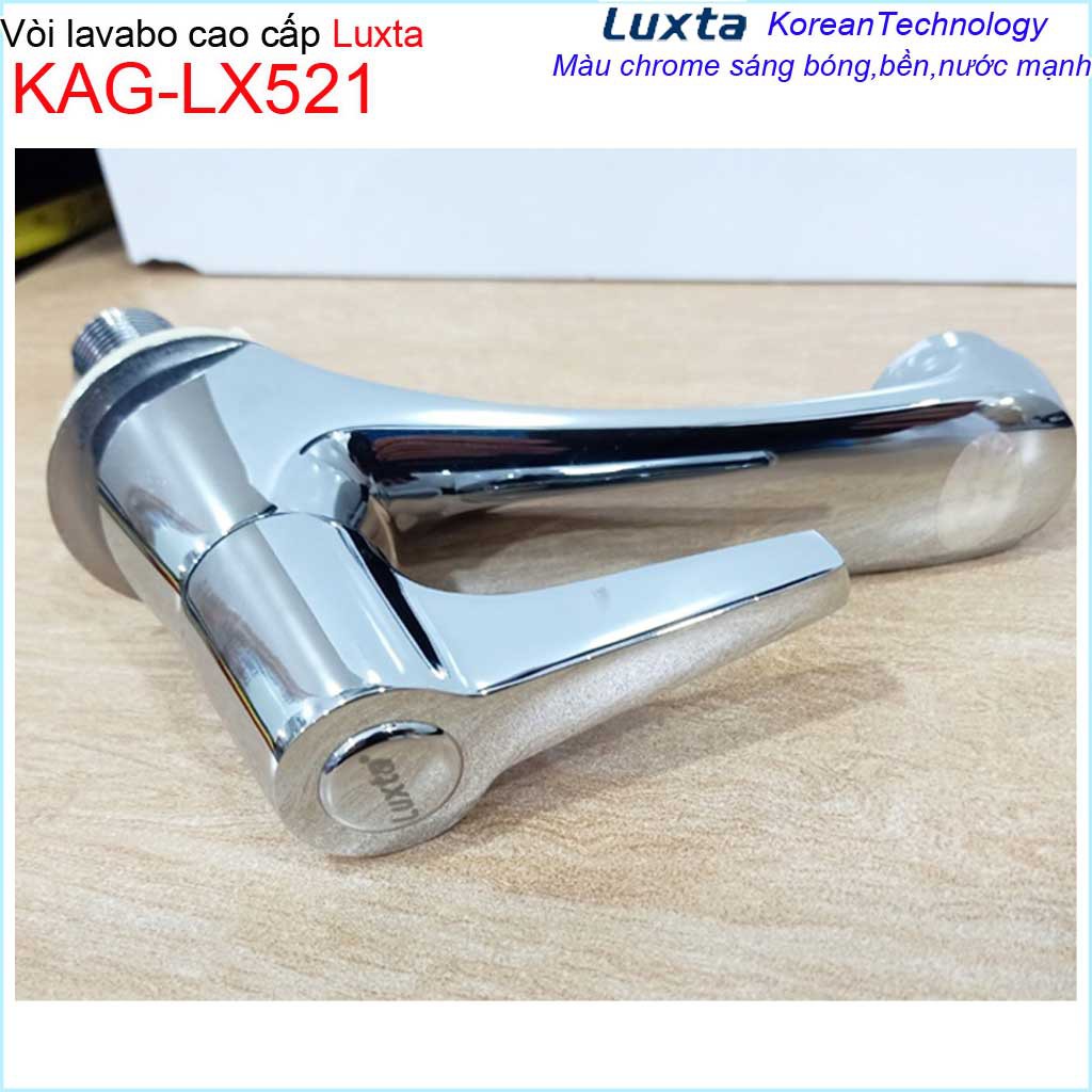 Vòi lavabo lạnh Luxta KAG-LX521 tay gạt vuông, vòi chậu rửa mặt nước mạnh sử dụng siêu bền