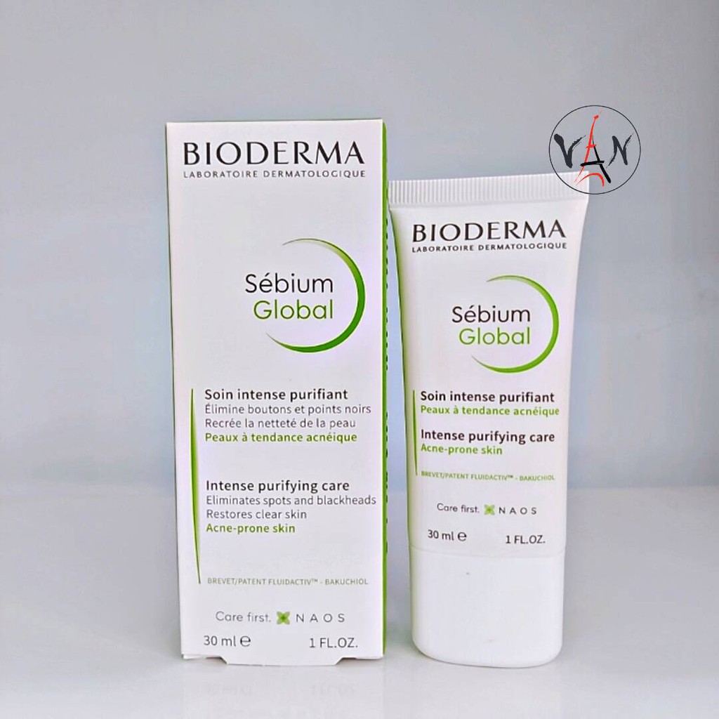 Bioderma Kem dưỡng giảm và ngăn ngừa mụn bioderma sebium global 30ml dành cho da dầu nhờn mụn