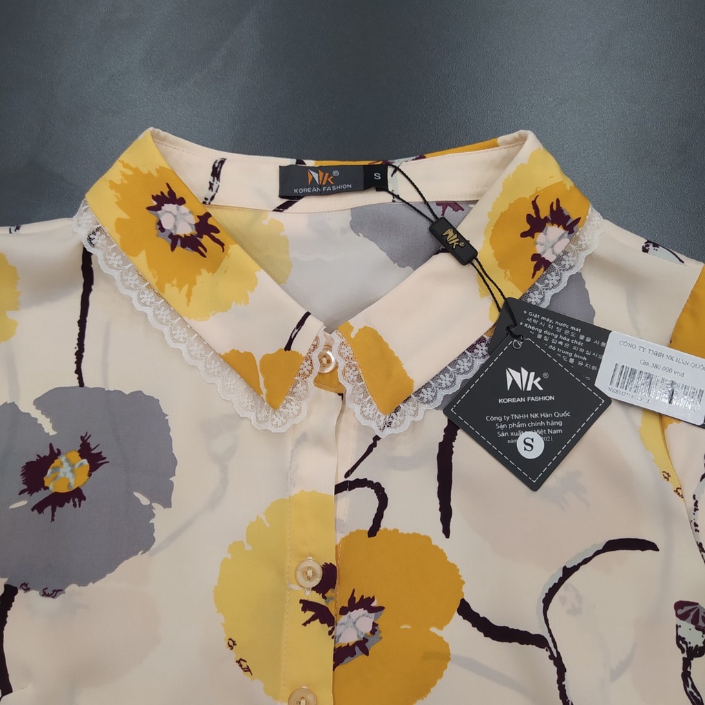 Áo Sơ Mi Nữ Công Sở NK Fashion Họa Tiết Hoa Chất Liệu Vải Hàn Cao Cấp Mềm Mịn NKSM2106009