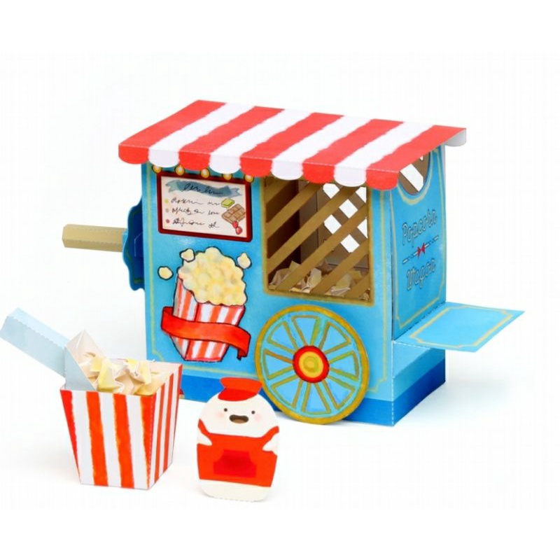 Mô hình giấy 3d mini xe bắp rang