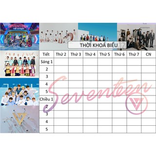 Thời Khoá Biểu seventeen TKB50 A5 cute hoạt hình thần tượng idol