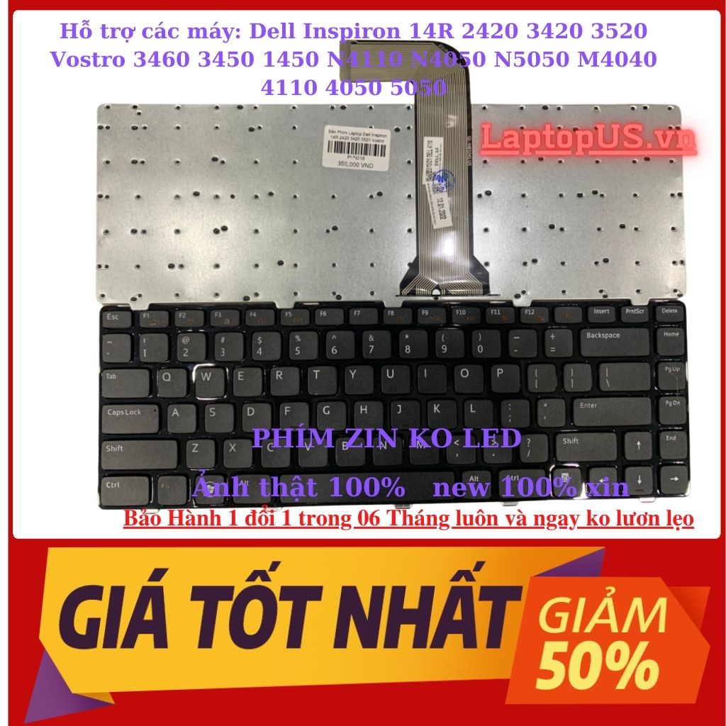 Bàn Phím Laptop Dell Inspiron 14R 2420 3420 3520 Vostro 3460 3450 1450 N4110 N4050 N5050 M4040 4110 4050 5050