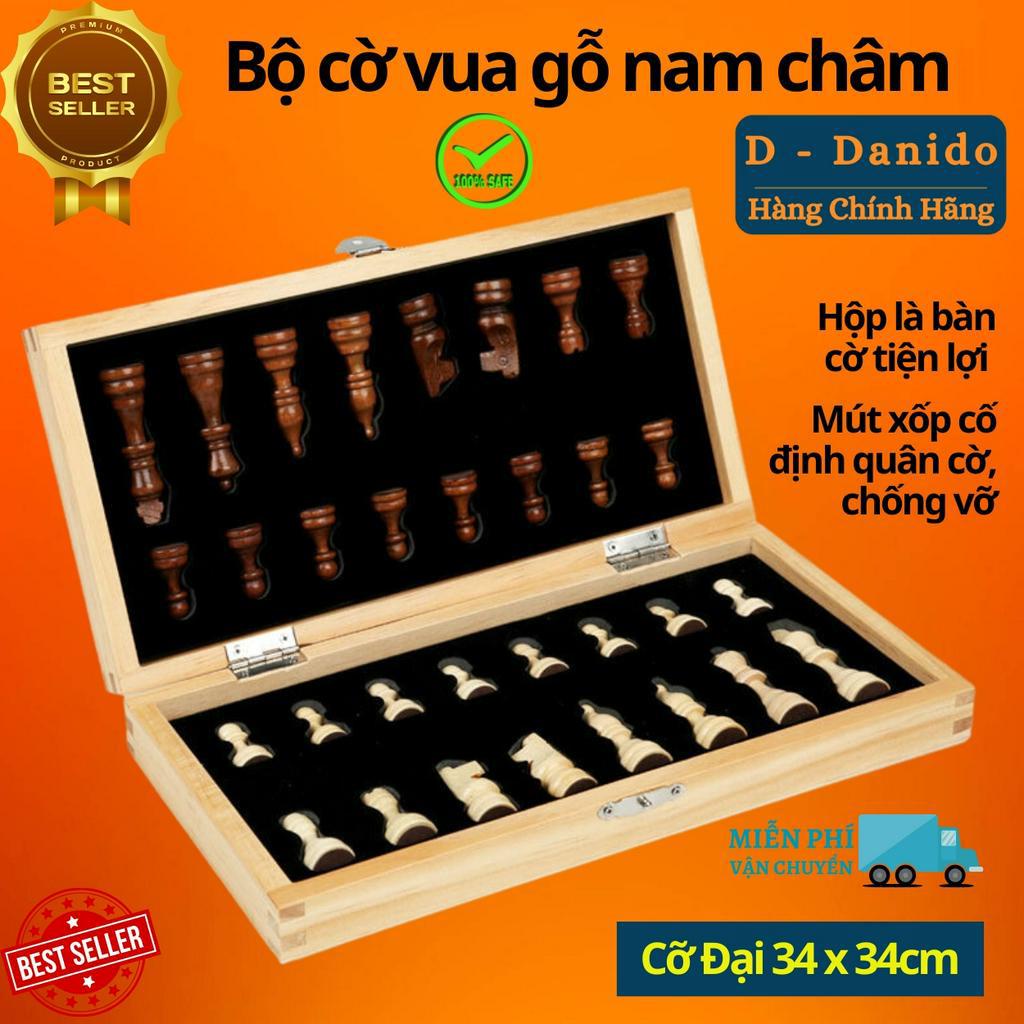Cờ vua gỗ nam châm cao cấp chất liệu gỗ thông tự nhiên có gắn nam châm chính hãng D Danido