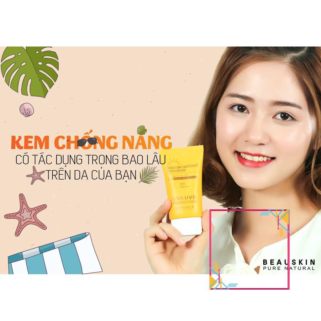 HÀNG CHÍNH HÃNG- Kem Chống Nắng Lên Tông, Dưỡng Trắng Da Beauskin Daily UV Deffence Sun Cream SPF 50 PA+++ Hàn quốc 50ml