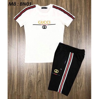 Bộ Hè Nam, Bộ Quần Áo thun Nam, cộc tay chất liệu thun lạnh mền mịn in logo Đủ Size - BN03