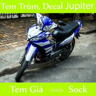 Tem trùm xe jupiter xanh GP trắng - Độ dán team trùm decal xe máy jupiter xanh GP trắng - Team trùm decal xe máy jupiter