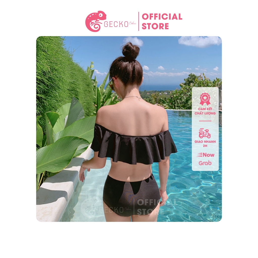 Bikini Đồ Bơi 2 Mảnh Trễ Vai Kín Đáo Kèm Dây Áo GK0245 (Ảnh Thật)