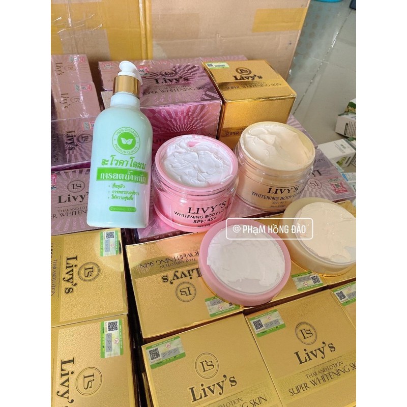 Combo Ủ Bơ & Body Livy's Hồng/Vàng