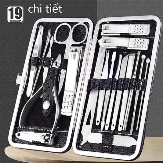 Bộ Bấm Móng Tay 19 Món Thép Không Gỉ - Bộ Cắt Móng Tay Cao Cấp D
