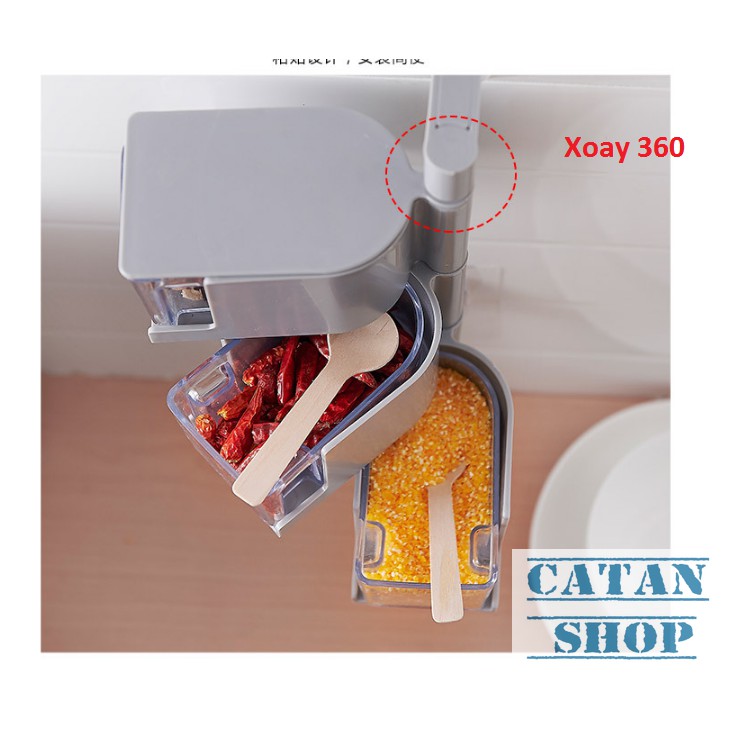 Kệ đựng gia vị nhựa 3 tầng, 4 tầng xoay 360 độ tiện lợi, tiết kiệm diện tích, an toàn