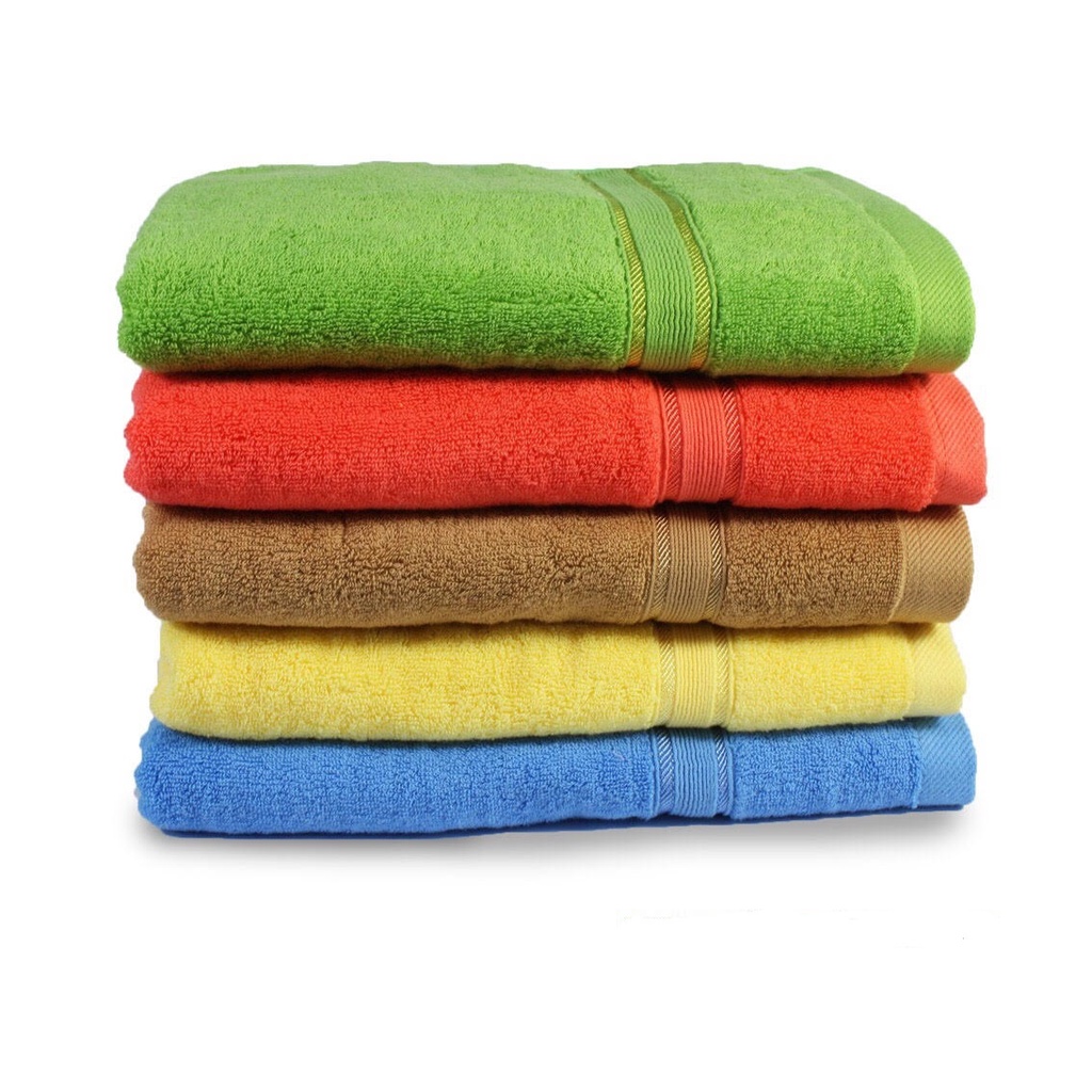 Khăn Tắm Cotton Một Màu Dày Dặn, Thấm Rút Nước Tốt