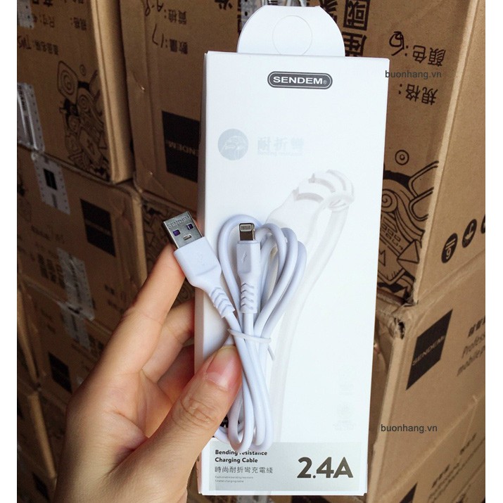 [CAO CẤP] Cáp Sạc Nhanh Sendem M1 Cao Cấp Đầu Cao Su Chống Gãy Dài 1m ip/ss/oppo//micro/type-c