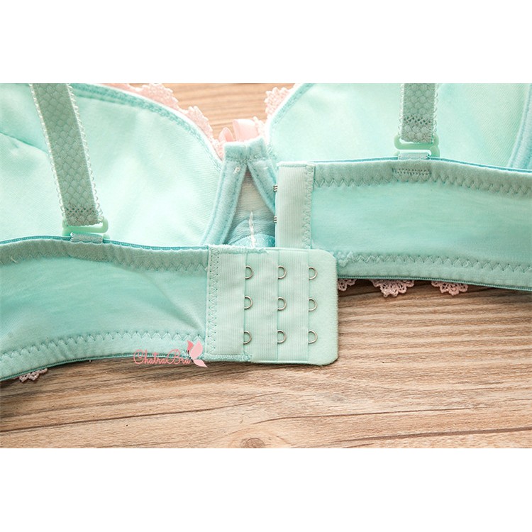 Set bộ đồ lót nữ đẹp cotton có gọng mút vừa viền ren thêu | BigBuy360 - bigbuy360.vn