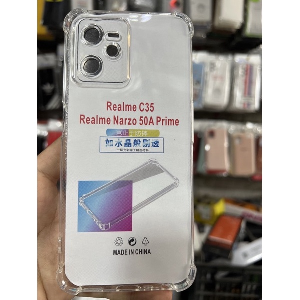 Ốp Realme C35 dẻo trong suốt không viền camera,ốp trong chống sóc,viền bảo vệ camera.