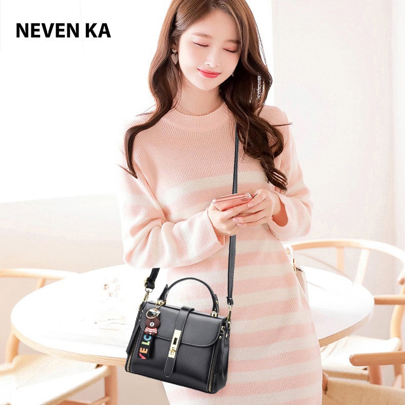 Túi xách nữ da mềm phong cách Hàn Quốc trẻ trung thương hiệu NEVENKA N2644 ( TẶNG kèm móc khóa gấu ngẫu nhiên)