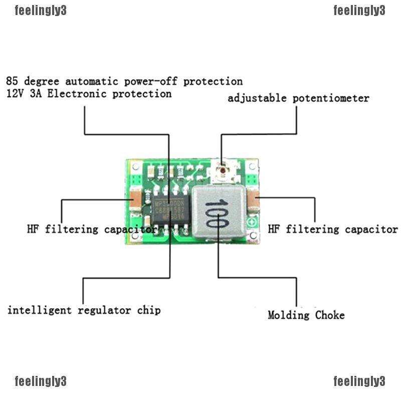 ❤Ada❤ Bộ Giảm Điện Áp Mini Từ 5v-23v Sang 3.3V 6V 9V 12V Chuyên Dụng