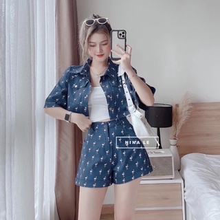 (SHOP nàng béo BIGSIZE 50kg đến 90kg )set áo sơ mi ctoptop kèm quần ngắn