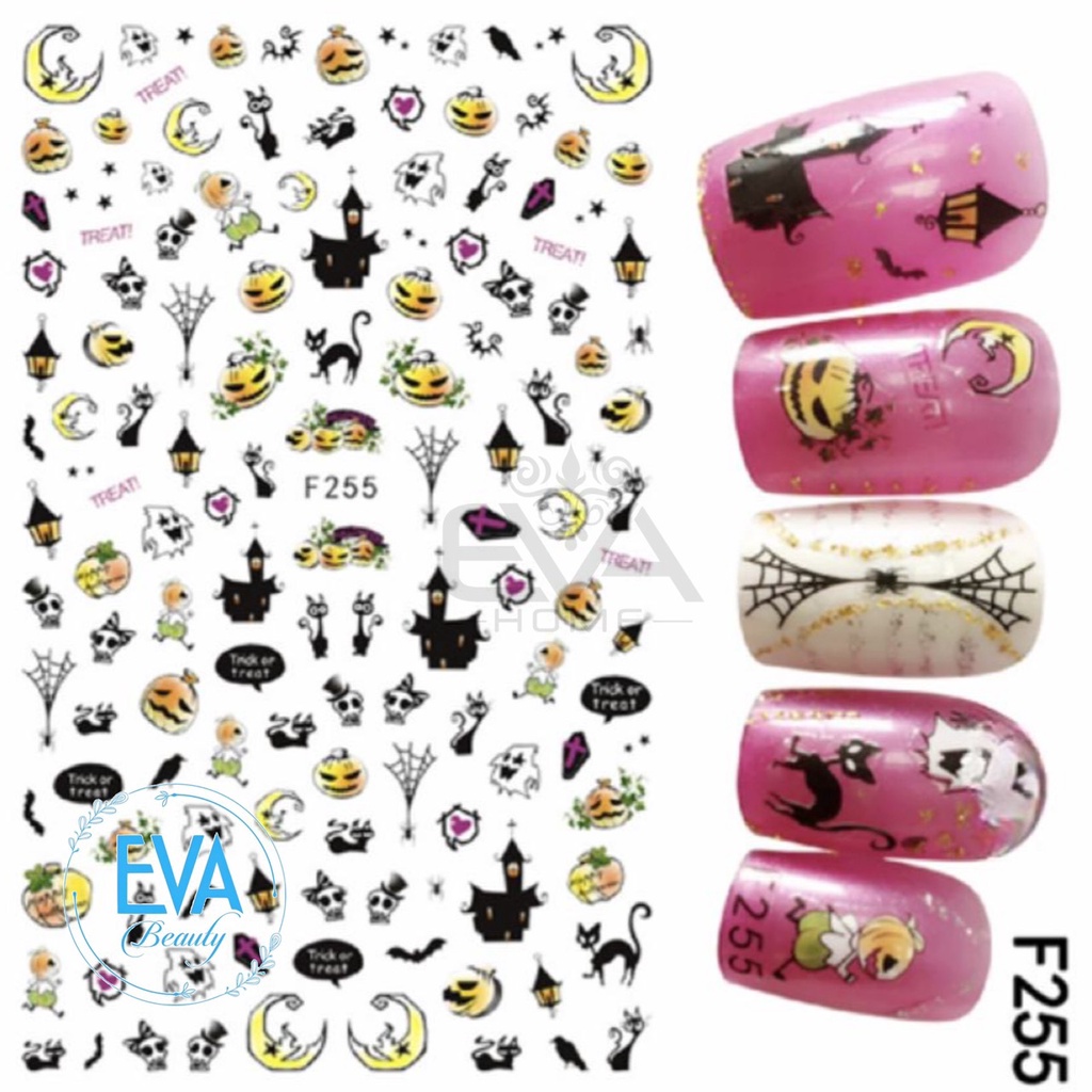 Miêng Dán Móng Tay 3D Nail Sticker Chủ Đề Lễ Hội Ma Happy Halloween Boo Boo F250 F251 F252