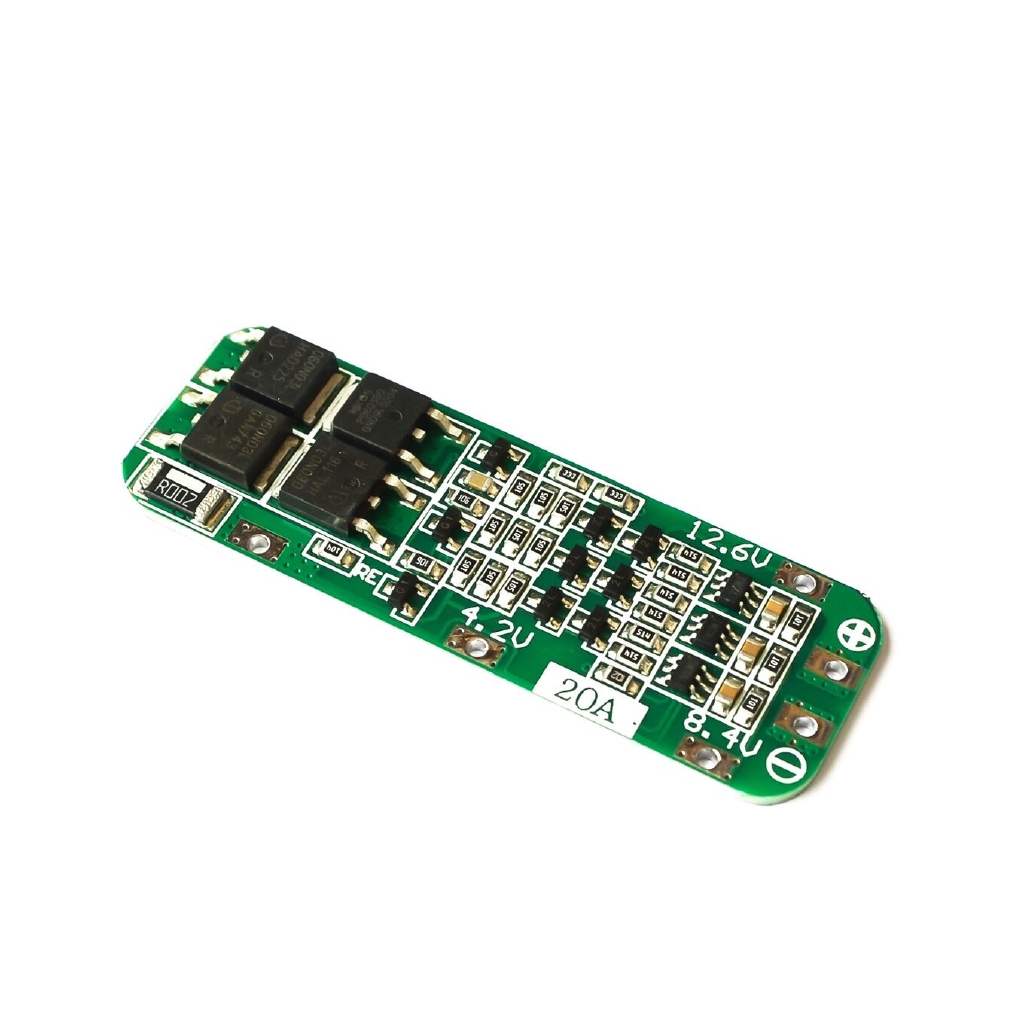 Bo mạch mô đun bộ sạc pin Lithium Li-ion 18650 3S 20A 12.6V bảo vệ PCB BMS kích thước 64x20x3.4mm