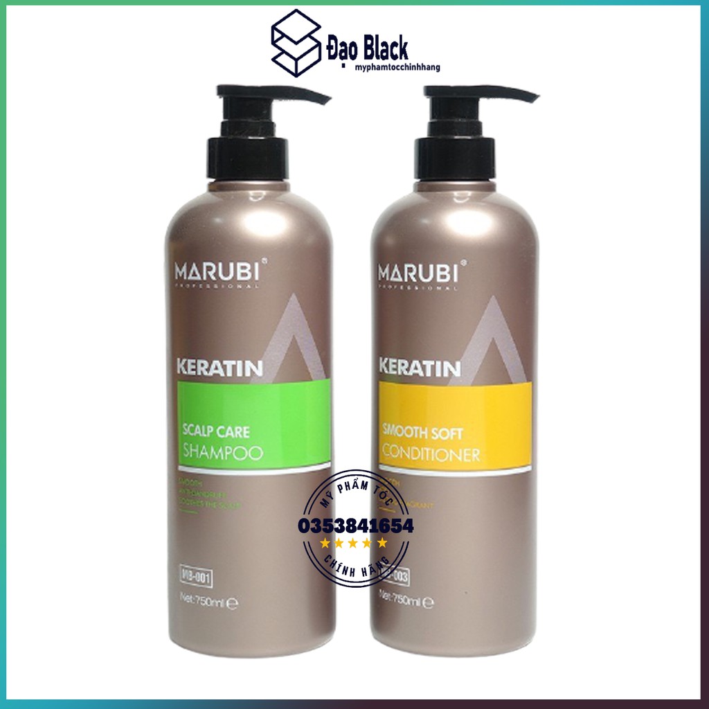 Dầu gội đầu keratin Marubi cặp dầu gội xả phục hồi hư tổn giảm rụng tóc 750ml chính hãng, Mỹ phẩm tóc yến nhi DG19 | BigBuy360 - bigbuy360.vn