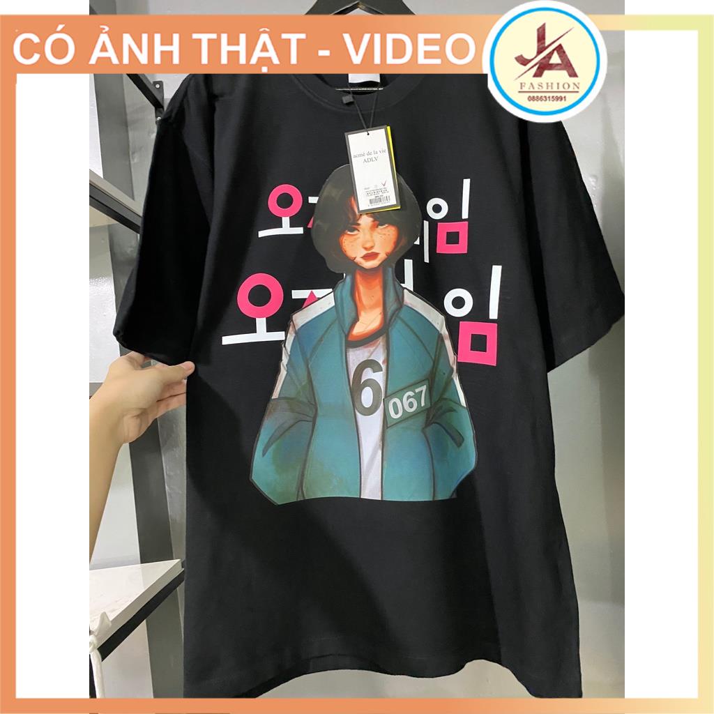 Áo thun tay lỡ unisex form rộng ADLV Squid Game Hot Trend Unisex Hàn Quốc JASHOP