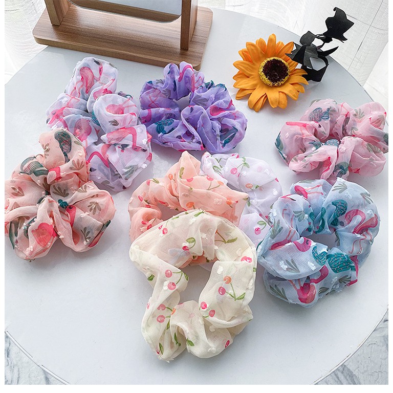 Fashion Elastic Flower Pattern Hair Rope