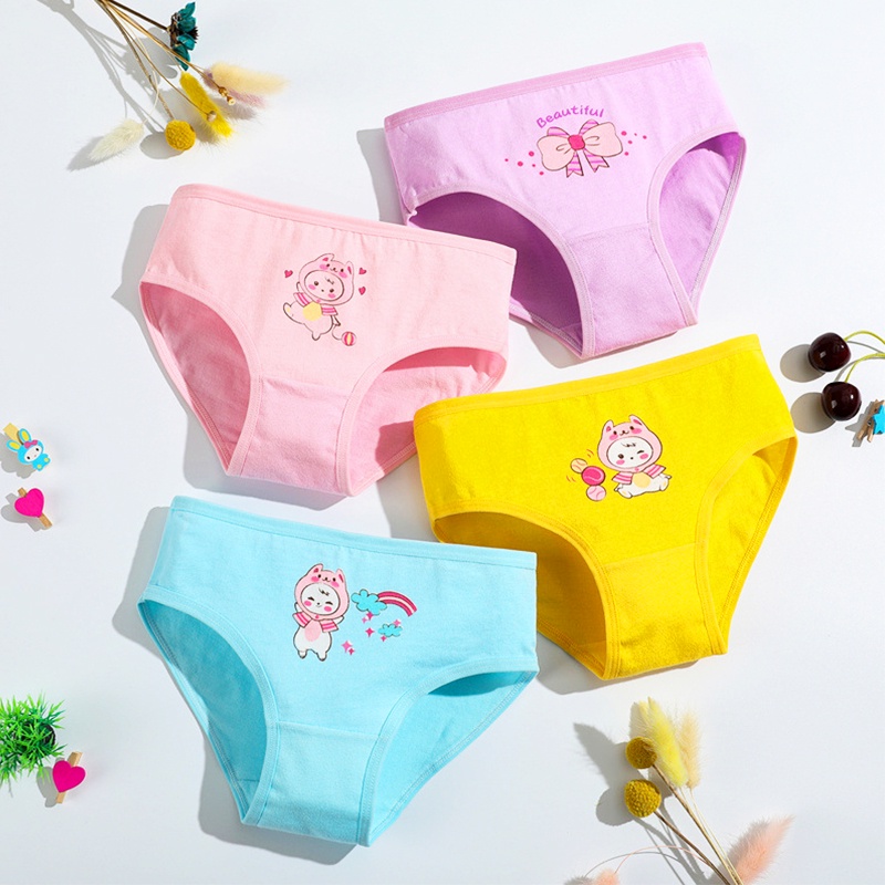 Quần lót cotton 2-12 tuổi mềm thoáng khí BBShine, Quần chip bé gái co giãn tốt họa tiết đủ màu sắc đáng yêu – C004