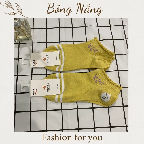 Combo 5 vớ nữ cổ bèo đủ màu chất cotton, sỉ tất nữ ngắn nhiều màu họa tiết ngẫu nhiên phong cách Hàn Quốc