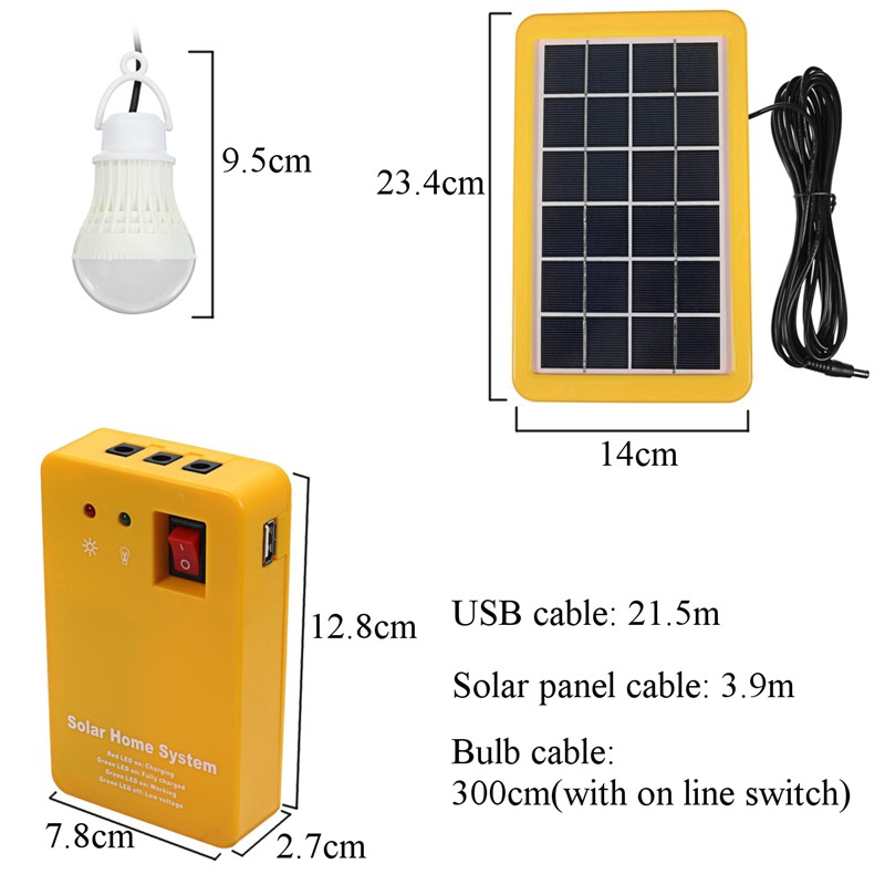 12V DC Solar Panel Light Generator LED Light 5V 5V USB Charger Outdoor Energy System