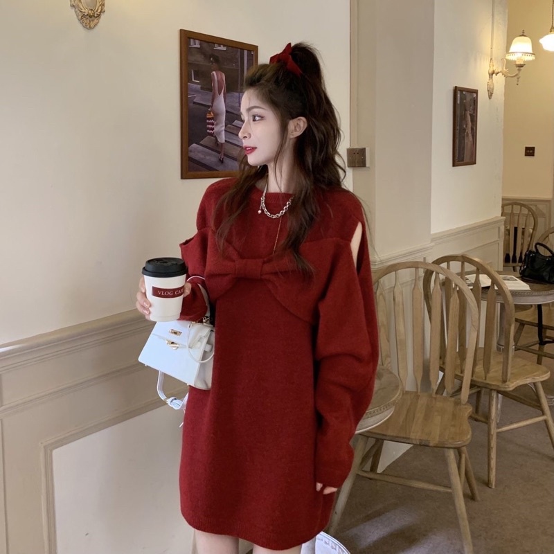 📎ÁO LEN NƠ KNOT SWEATER 2022 THIẾT KẾ TRỄ VAI😘📎