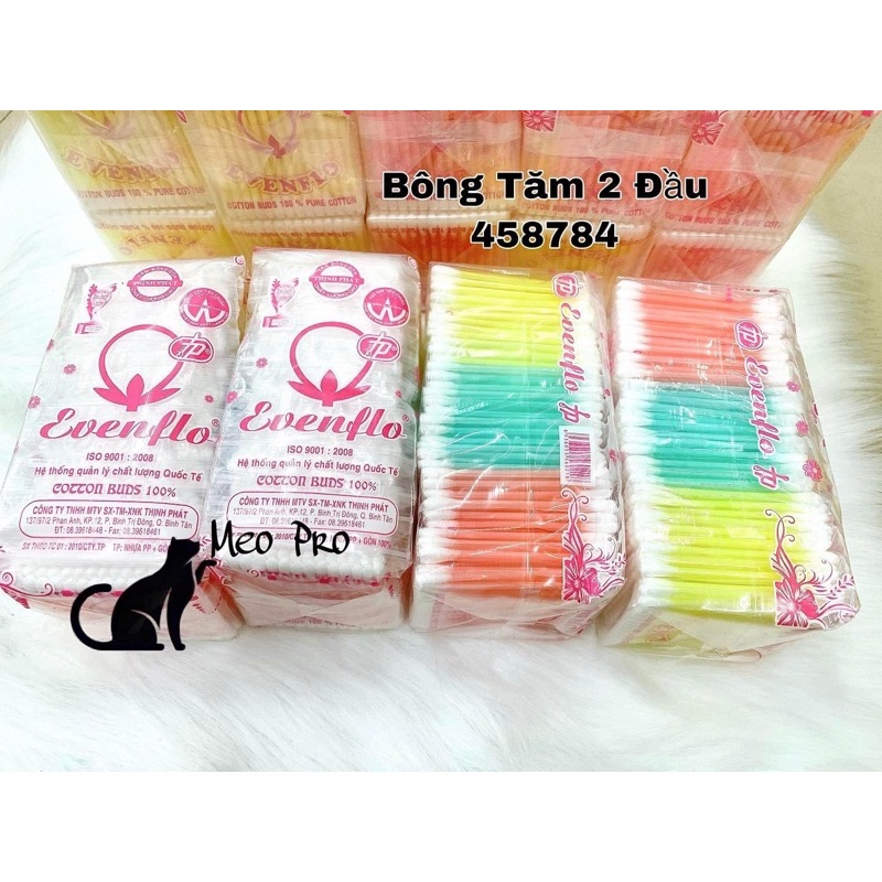 Tăm bông 2 đầu (1 lố 12 gói )