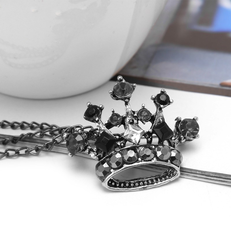 Huy hiệu cài áo hình chữ thập vương miện đính đá thời trang cho nam