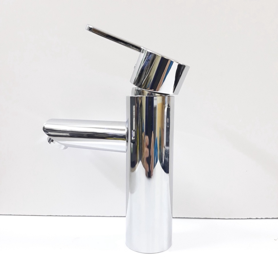 [ Hàng Mới Về ] Vòi lavabo nóng lạnh inox 304 màu bạc hình trụ cao cấp sáng bóng siêu bền 20cm