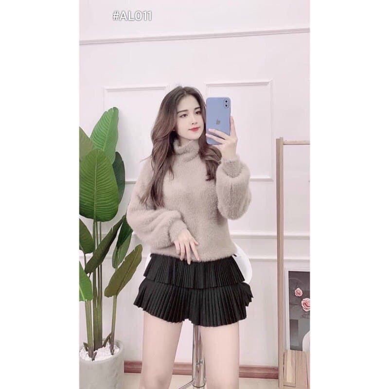 ÁO LEN LÔNG THỎ NỮ TAY BỒNG CÁNH TIÊN HÀNG QC SANG XỊN MỊN SIÊU ĐẸP SIÊU ĐIỆU ĐÀ - ÁO LEN NỮ